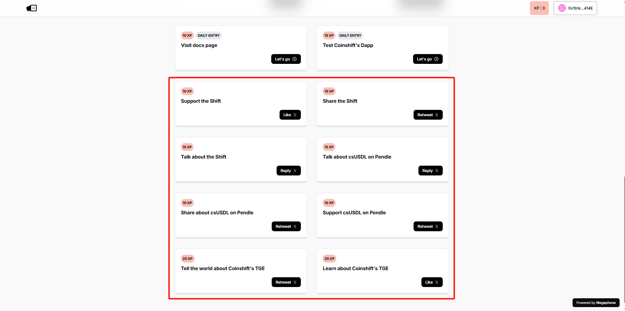 猴嘻空投工具 · ${Coinshift 社交任务}