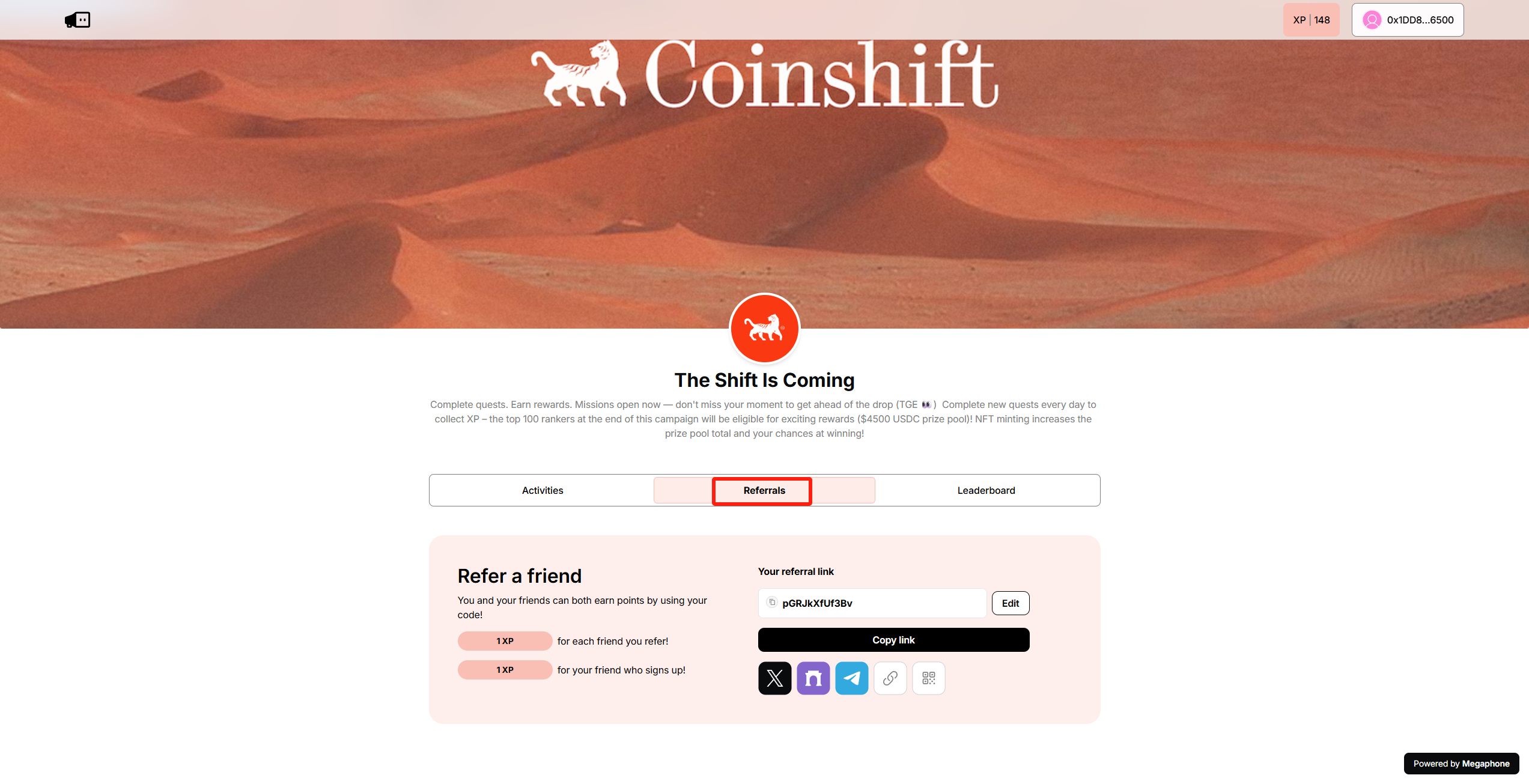 猴嘻空投工具 · ${Coinshift 邀请}