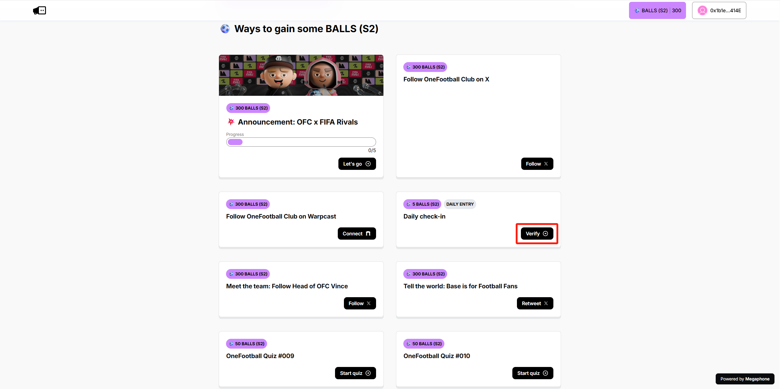 猴嘻自动撸空投 · OneFootball 验证